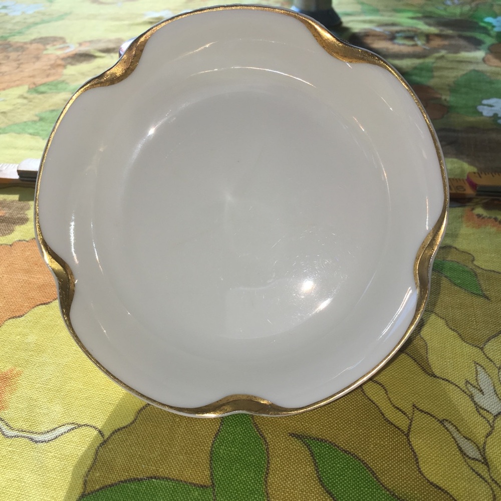 Limoges porcelain small dish gold edge Vintage